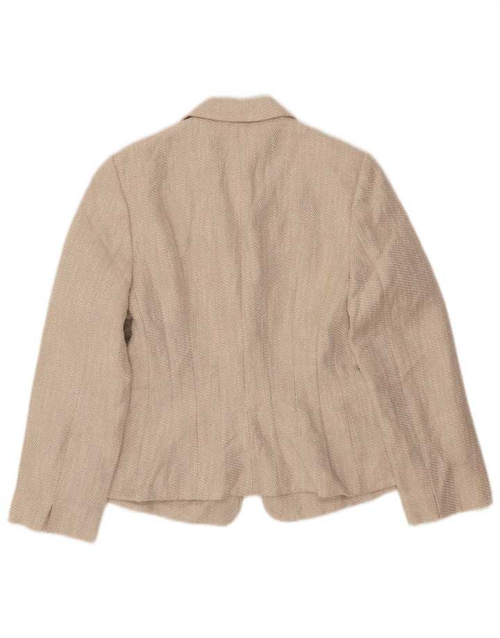 Hobbs Damen-Blazer mit 1 Knopf, Gr. 10, Größe S, Beige, Flachs