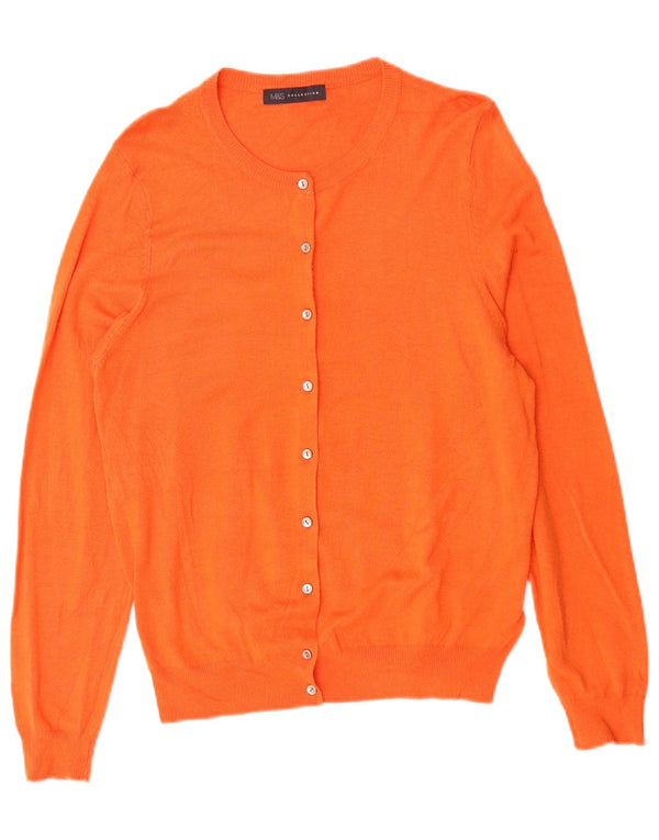 Marks & Spencer Damen Strickjacke Pullover UK 16 Large Orange Viskose