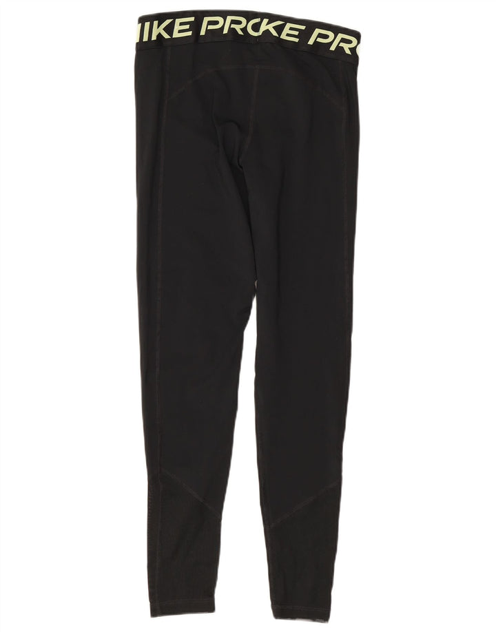 Nike Damen Dri Fit Graphic Leggings UK 12 Mittelschwarzes Polyester