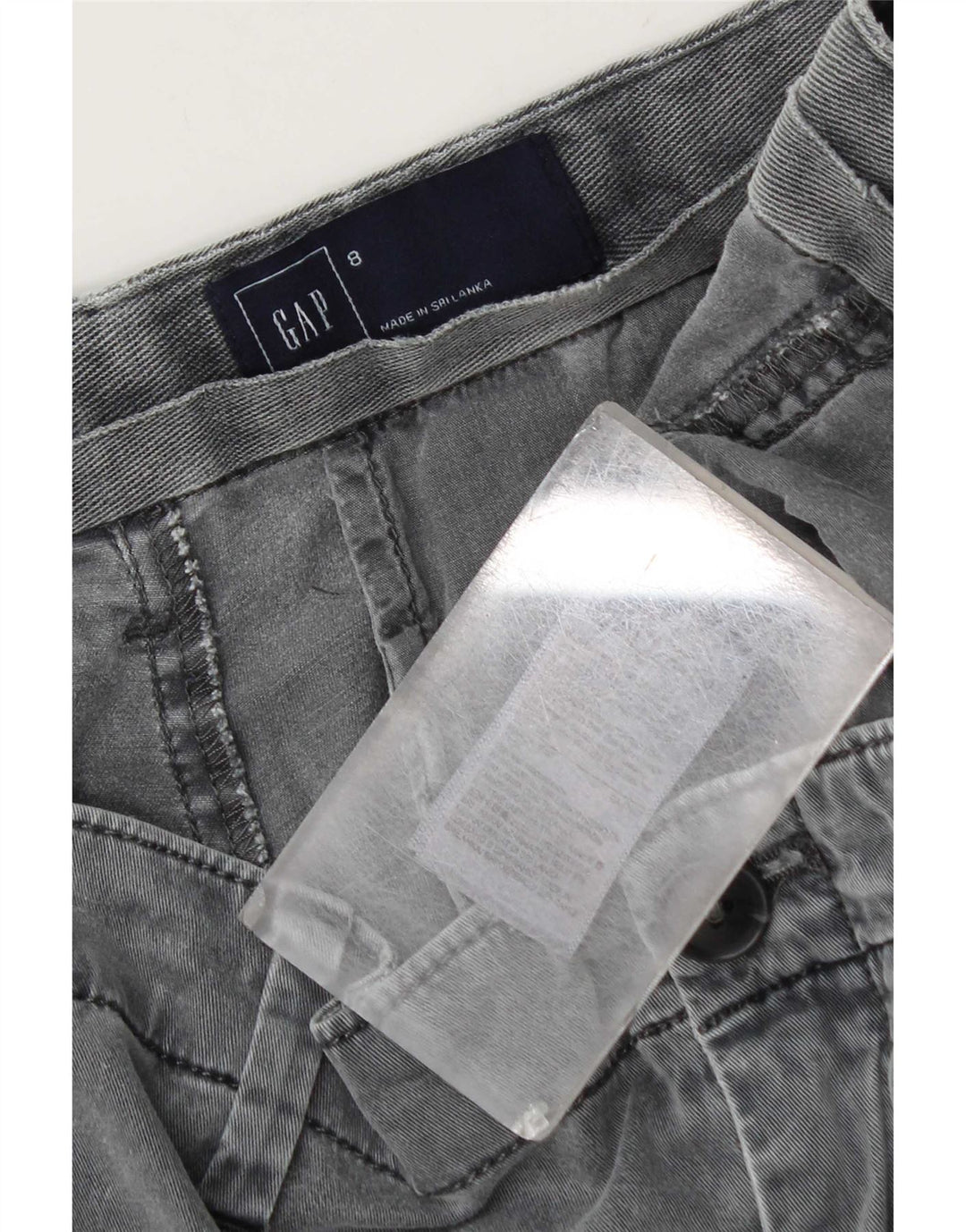 Gap gerade Chino-Hose für Damen, US 8, mittelgroß, W30, L27, graue Baumwolle