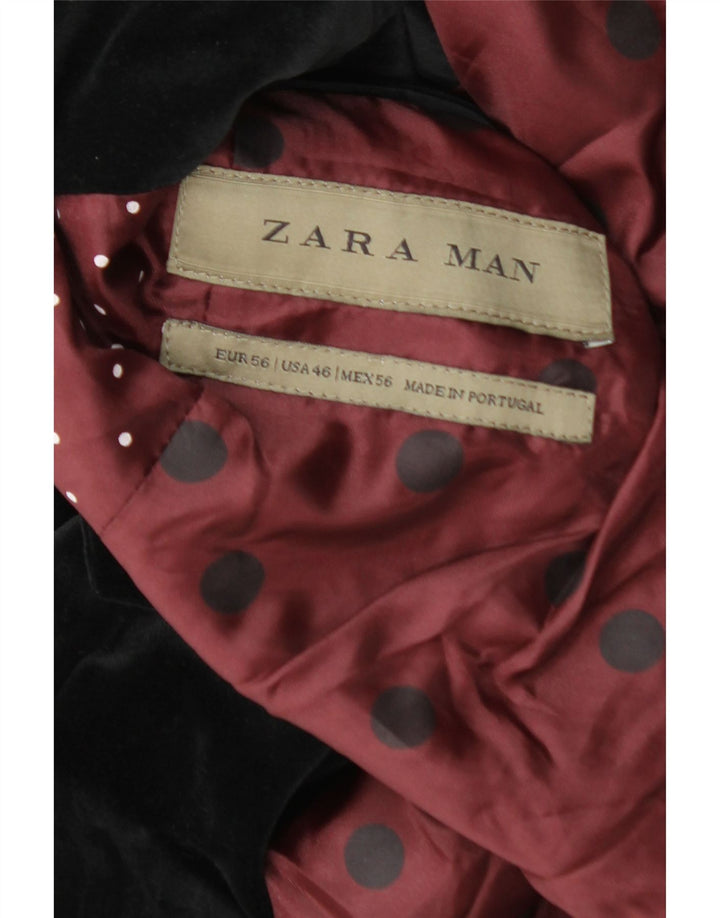 Zara Herren 2-Knopf-Blazerjacke EU 56 XL Schwarz