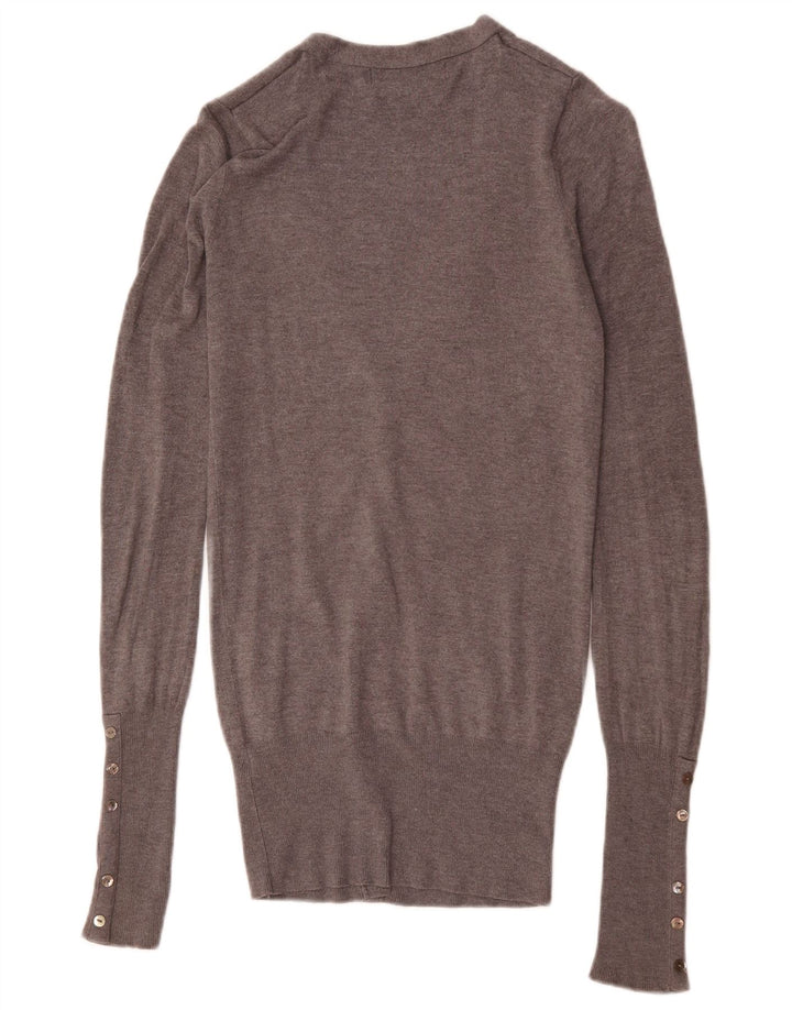 Zara Damen-Cardigan-Pullover UK 12 Mittelgrauer Rayon
