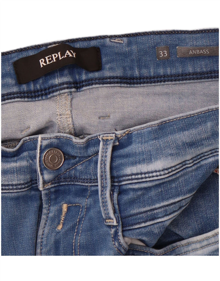 Replay Herren Anbass Slim Jeans W33 L29 Blau