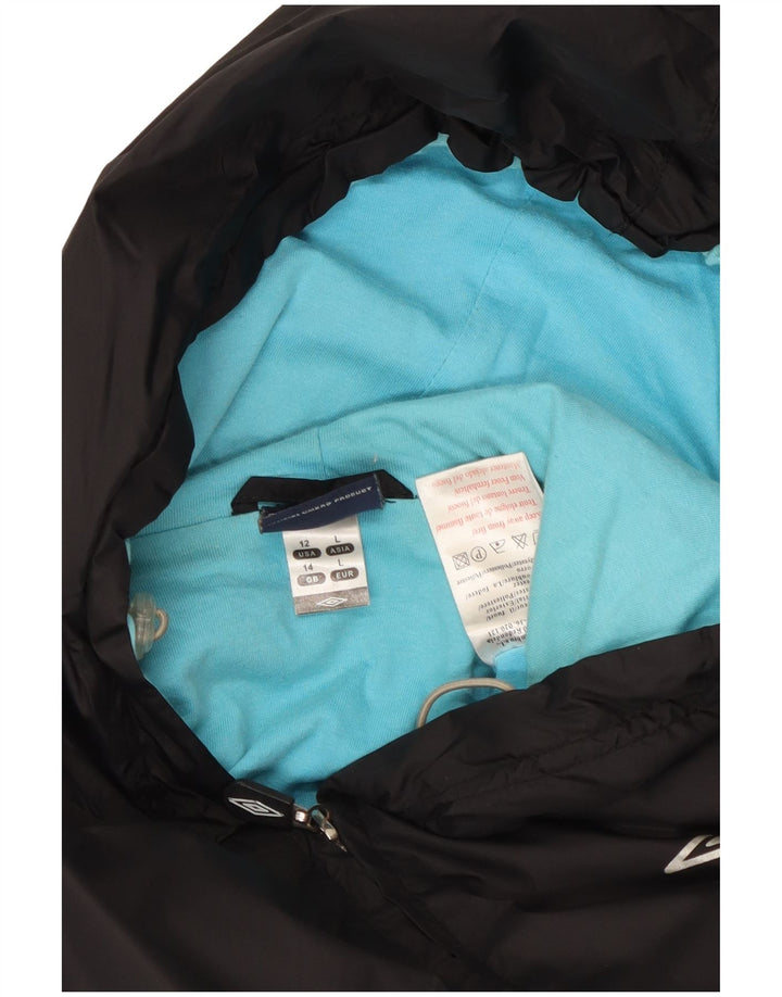 Umbro Damen-Windbreakerjacke mit Kapuze, UK 14, Mittelschwarz, Polyester