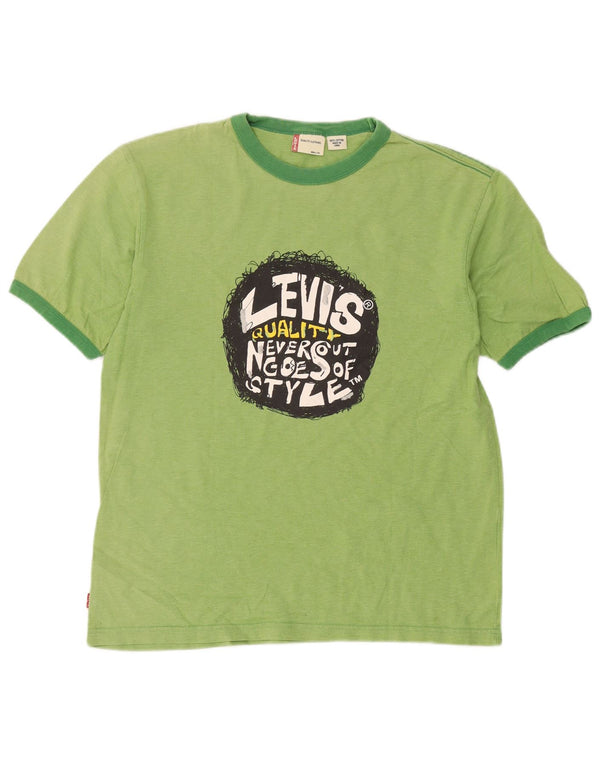 Levi's Damen-T-Shirt mit Grafik, UK 16, Größe L, Grün, Baumwolle