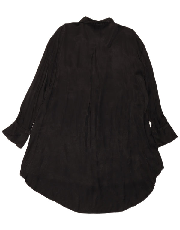 Zara Damen-Oversize-Hemdkleid, UK 10, Small, schwarze Viskose