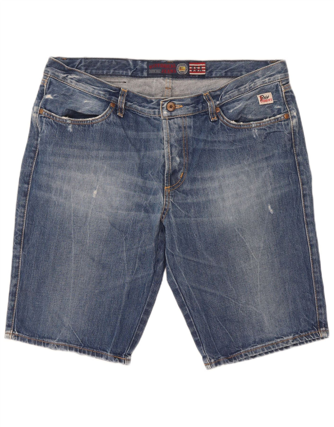 Roy Rogers Herren Thanaz Distressed Denim Shorts IT 50 Large W36 Blau