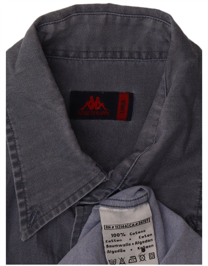 Kappa Herren-Hemd, groß, marineblau, Baumwolle