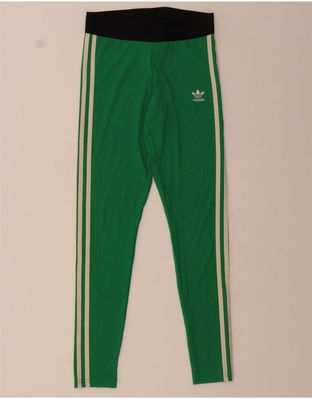 ADIDAS Damen Leggings UK 8/10 Small Grün Colourblock Polyester