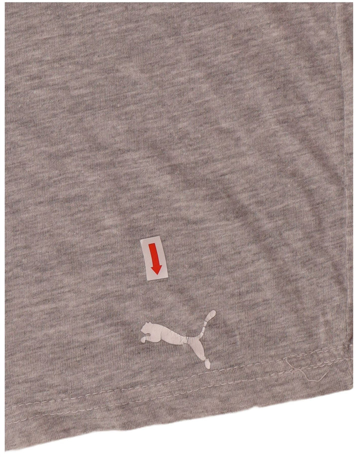 PUMA Damen T-Shirt Top UK 14 Large Grau Baumwolle