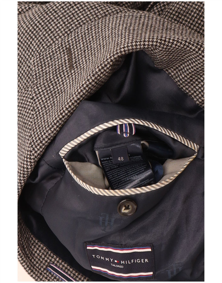 TOMMY HILFIGER Maßgeschneiderte Herren-Blazerjacke IT 48 Mittelgrauer Hahnentritt