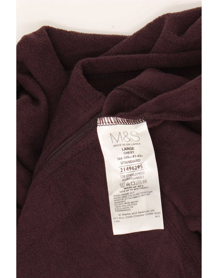 Marks & Spencer Herren Standard Fleecejacke UK 40 Large Burgunderrot Polyester