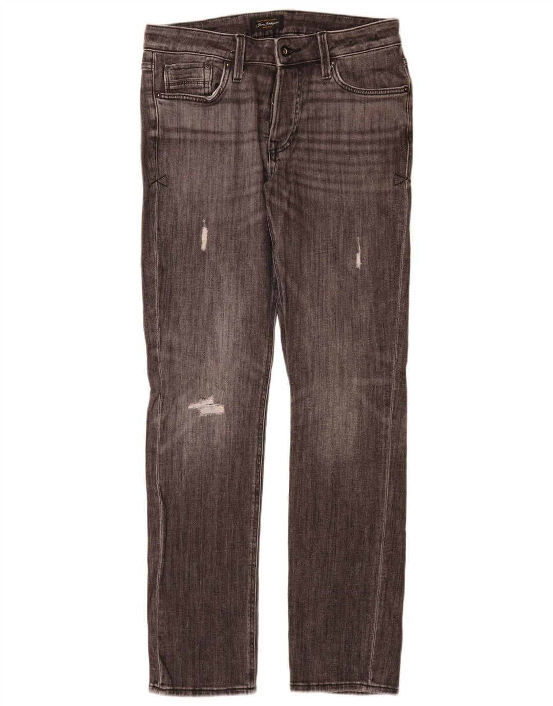 Jack & Jones Herren Distressed Slim Jeans W31 L34 Graue Baumwolle