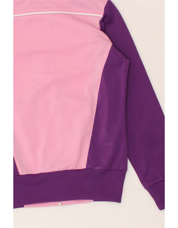 PUMA Girls Tracksuit Top Jacket 7-8 Years Small Pink Colourblock Polyester Vintage Puma and Second-Hand Puma from Messina Hembry 