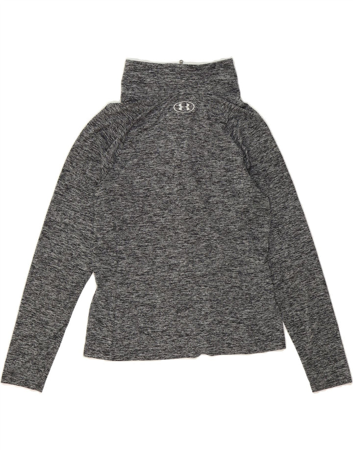 UNDER ARMOUR Womens Heat Gear Tracksuit Top Jacket UK 12 Medium Grey Vintage Under Armour and Second-Hand Under Armour from Messina Hembry 