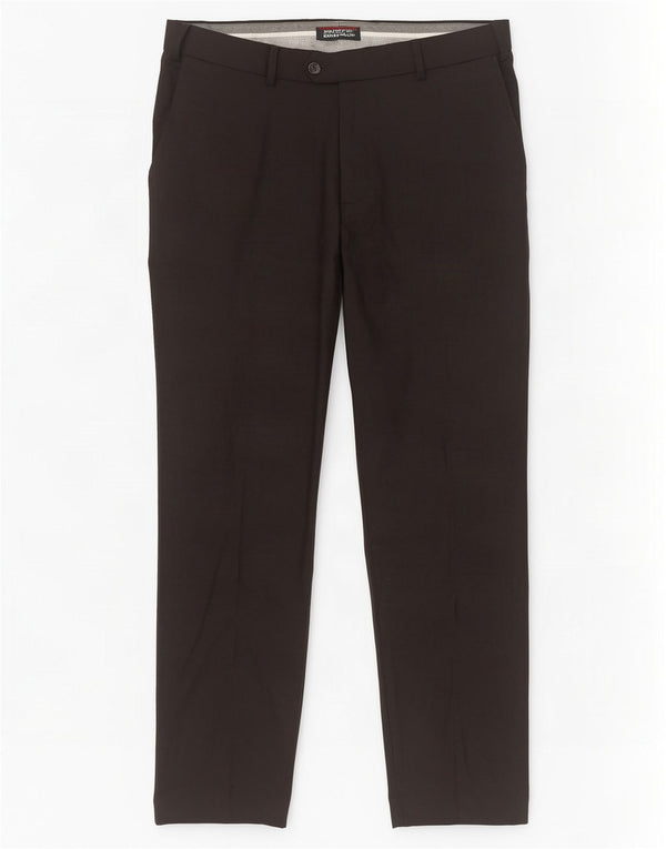 Marks & Spencer Herren-Anzughose mit maßgeschneiderter Passform und gerader Passform, W38, L31, schwarze Wolle