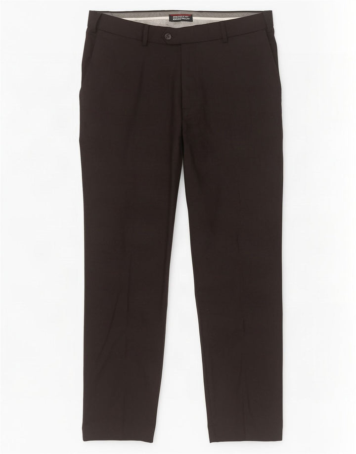 Marks & Spencer Herren-Anzughose mit maßgeschneiderter Passform und gerader Passform, W38, L31, schwarze Wolle