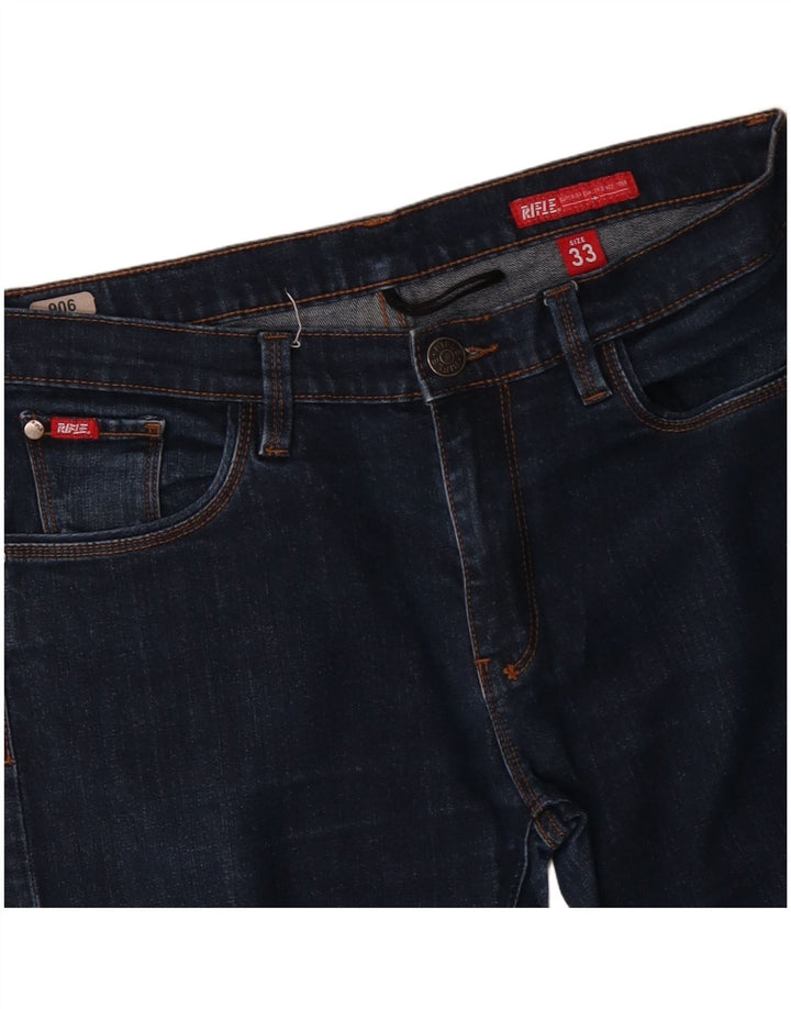 RIFLE Herren Slim Jeans W33 L28 Blaue Baumwolle