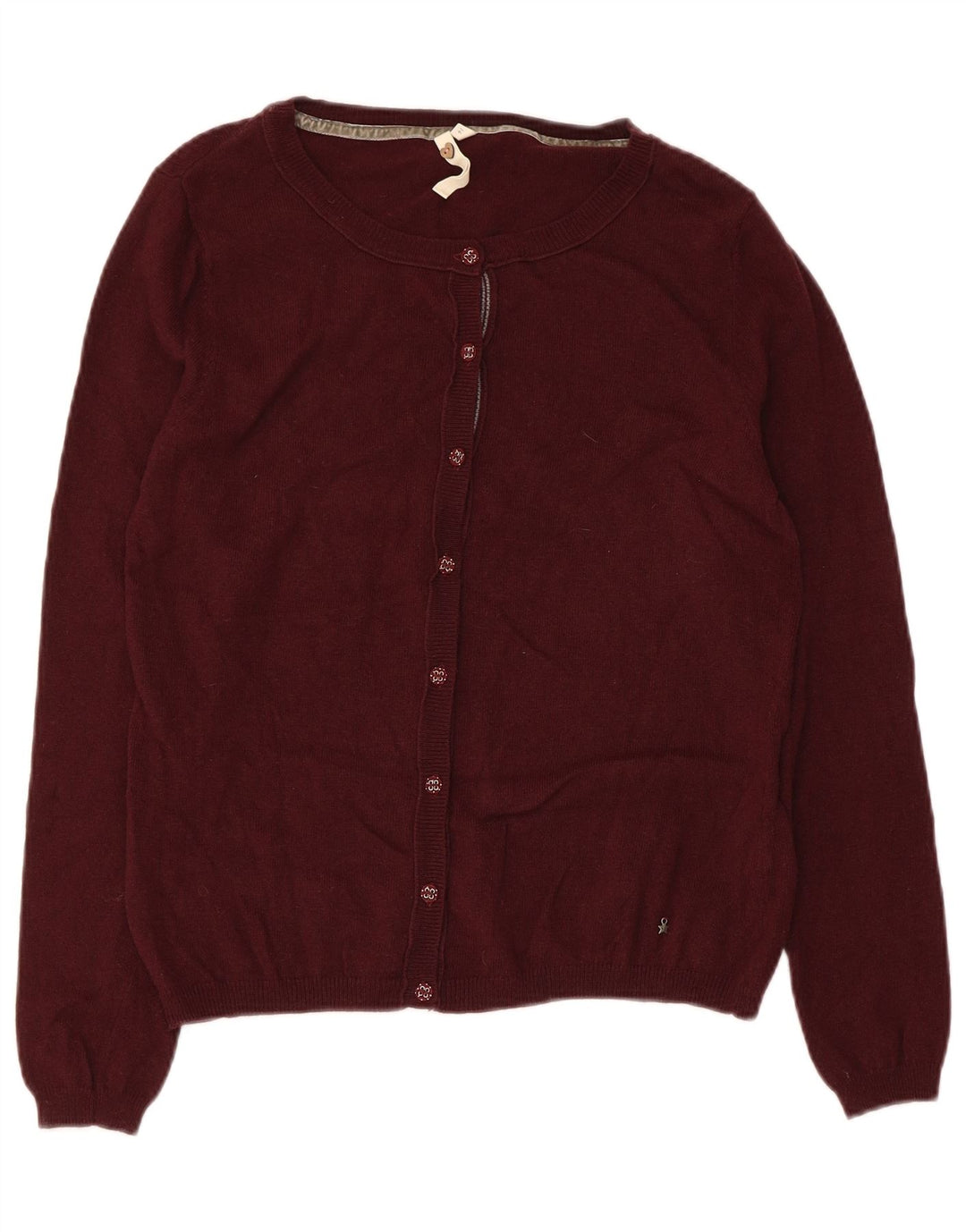 WHITE STUFF Damen-Cardigan-Pullover UK 14 Medium Maroon Viscose