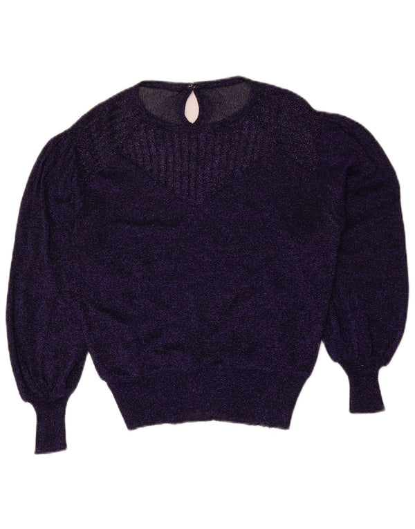 Vintage Damen Pullover mit U-Boot-Ausschnitt, UK 14, Mittelviolett