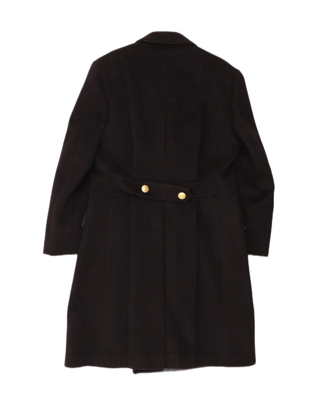 Vintage Damen Zweireihiger Mantel IT 52 2XL Schwarz Klassisch