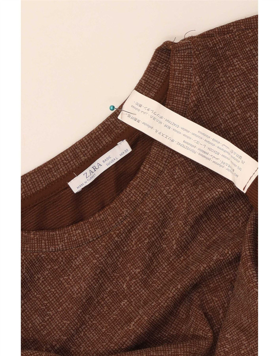 Zara Damen Zeltkleid UK 16 Large Braun Polyester