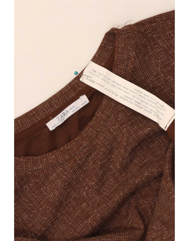 Zara Damen Zeltkleid UK 16 Large Braun Polyester