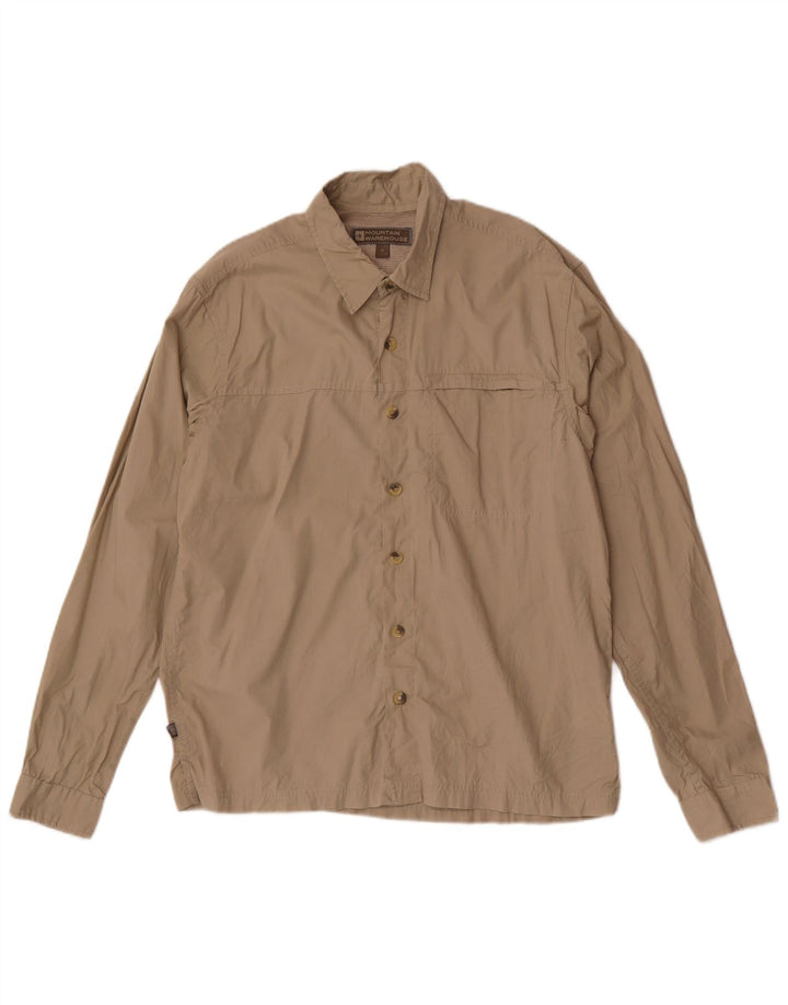 Mountain Warehouse Herren-Hemd in normaler Passform, Mittelkhaki aus Baumwolle