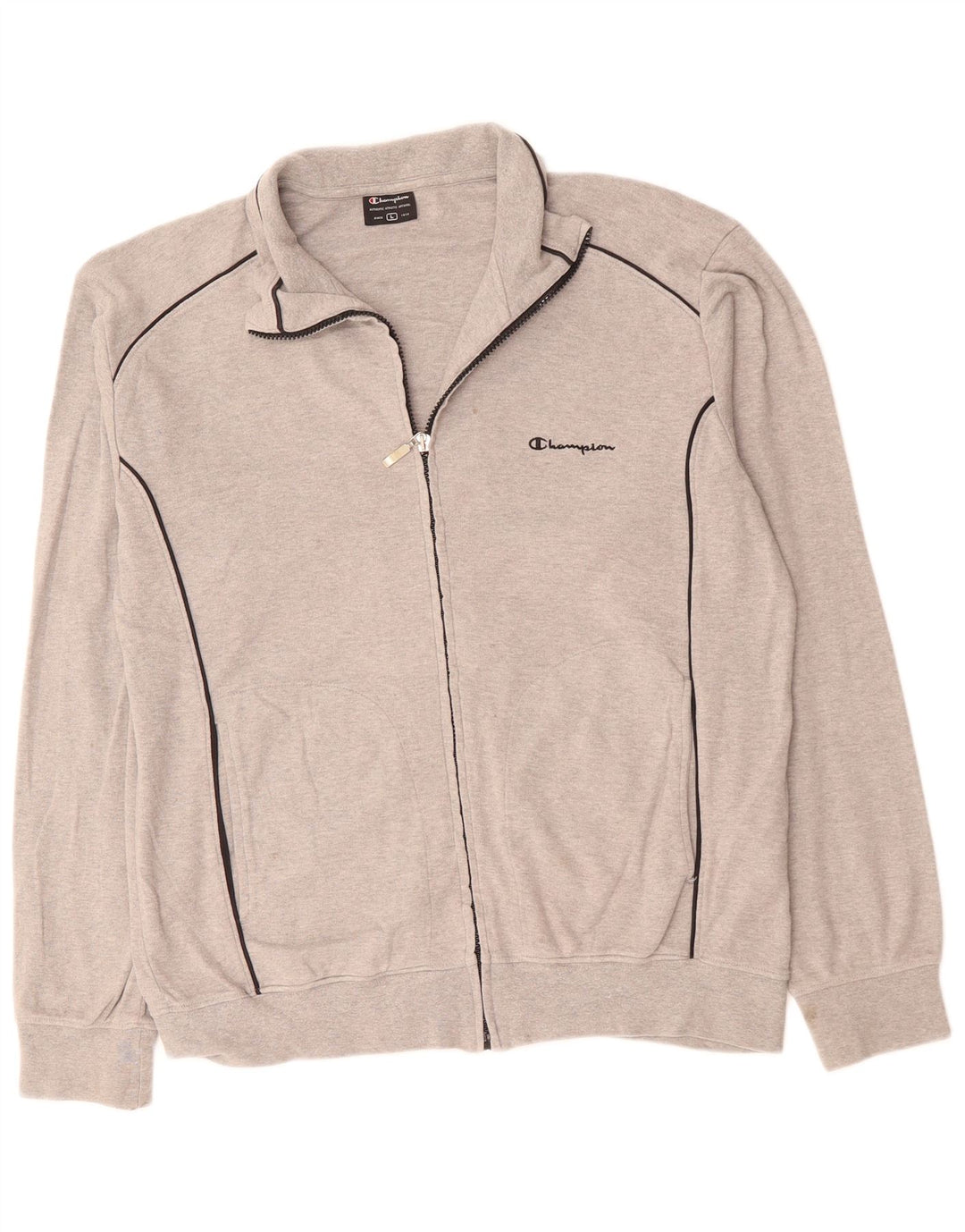 CHAMPION Herren-Trainingsanzug-Top-Jacke, große graue Baumwolle