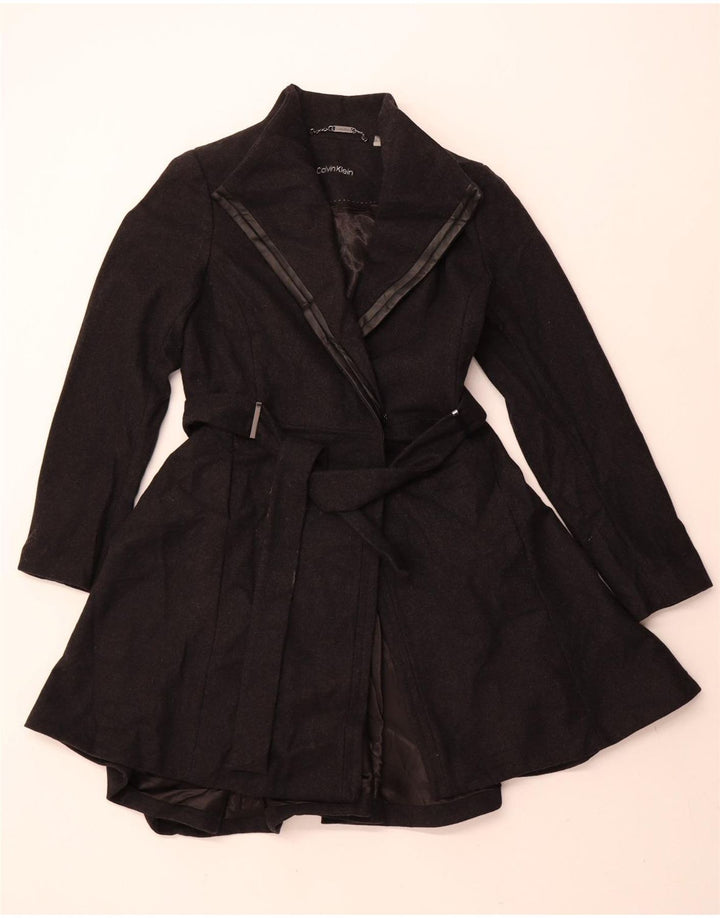 Calvin Klein Damen Mantel US 6 Mittelschwarze Wolle