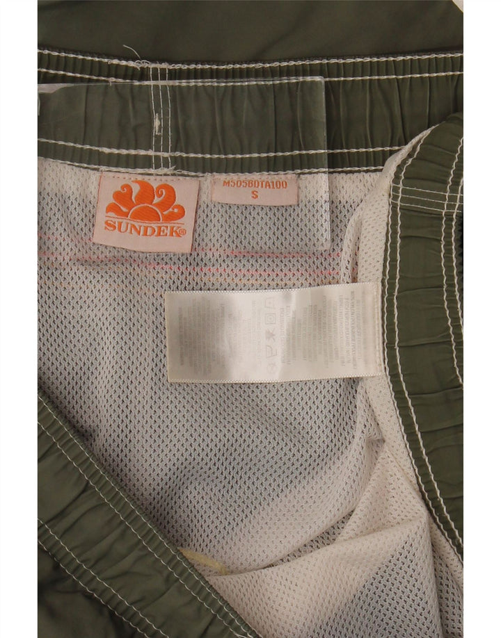 Sundek Herren-Badeshorts, klein, Khaki, Colourblock-Nylon