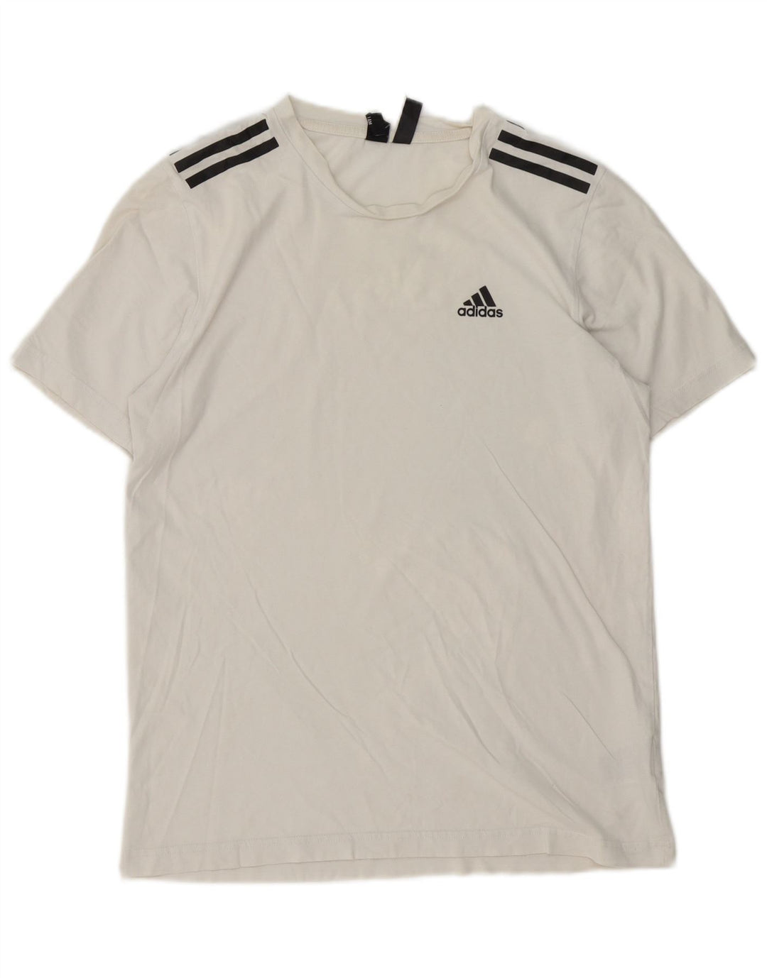 ADIDAS Herren T-Shirt Top Small Weiße Baumwolle