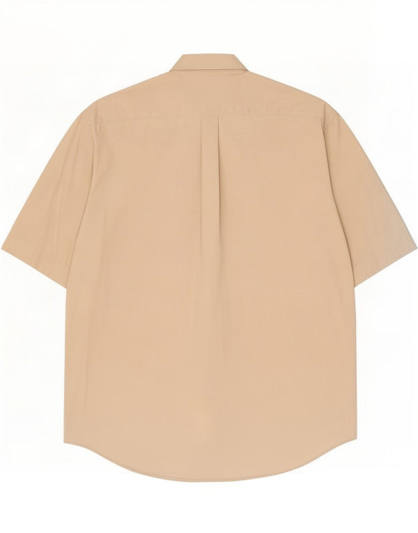 Benetton Herren Kurzarmhemd XL Beige Baumwolle