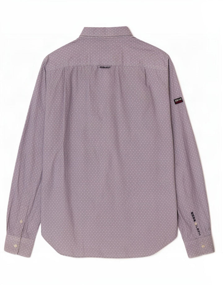 Superdry Herrenhemd aus mittelblauer, geometrischer Baumwolle