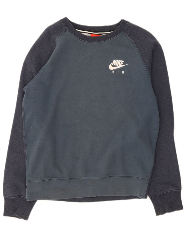 Nike Herren-Sweatshirt-Pullover, klein, marineblau, Colourblock-Baumwolle