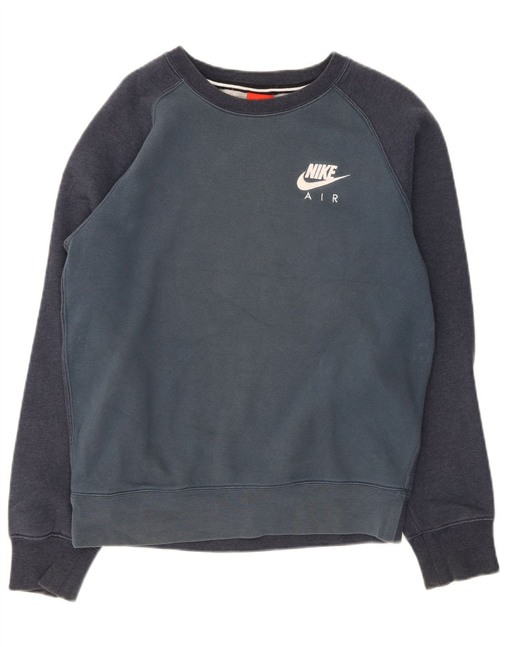Nike Herren-Sweatshirt-Pullover, klein, marineblau, Colourblock-Baumwolle