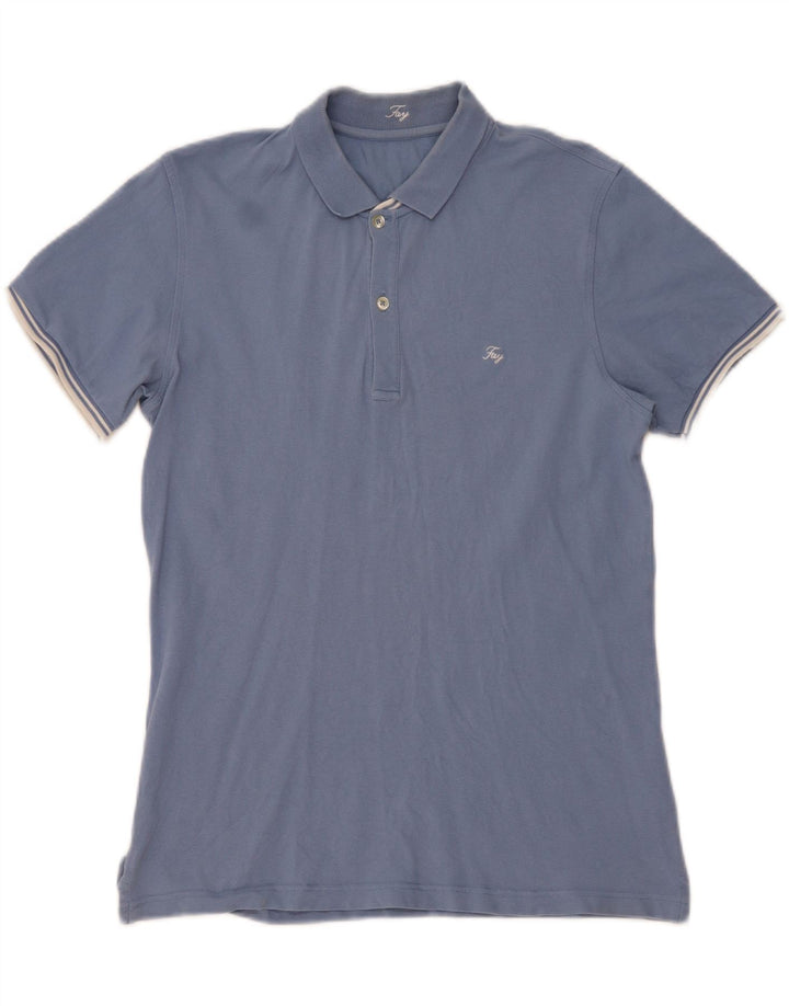 Fay Herren-Poloshirt, große blaue Baumwolle