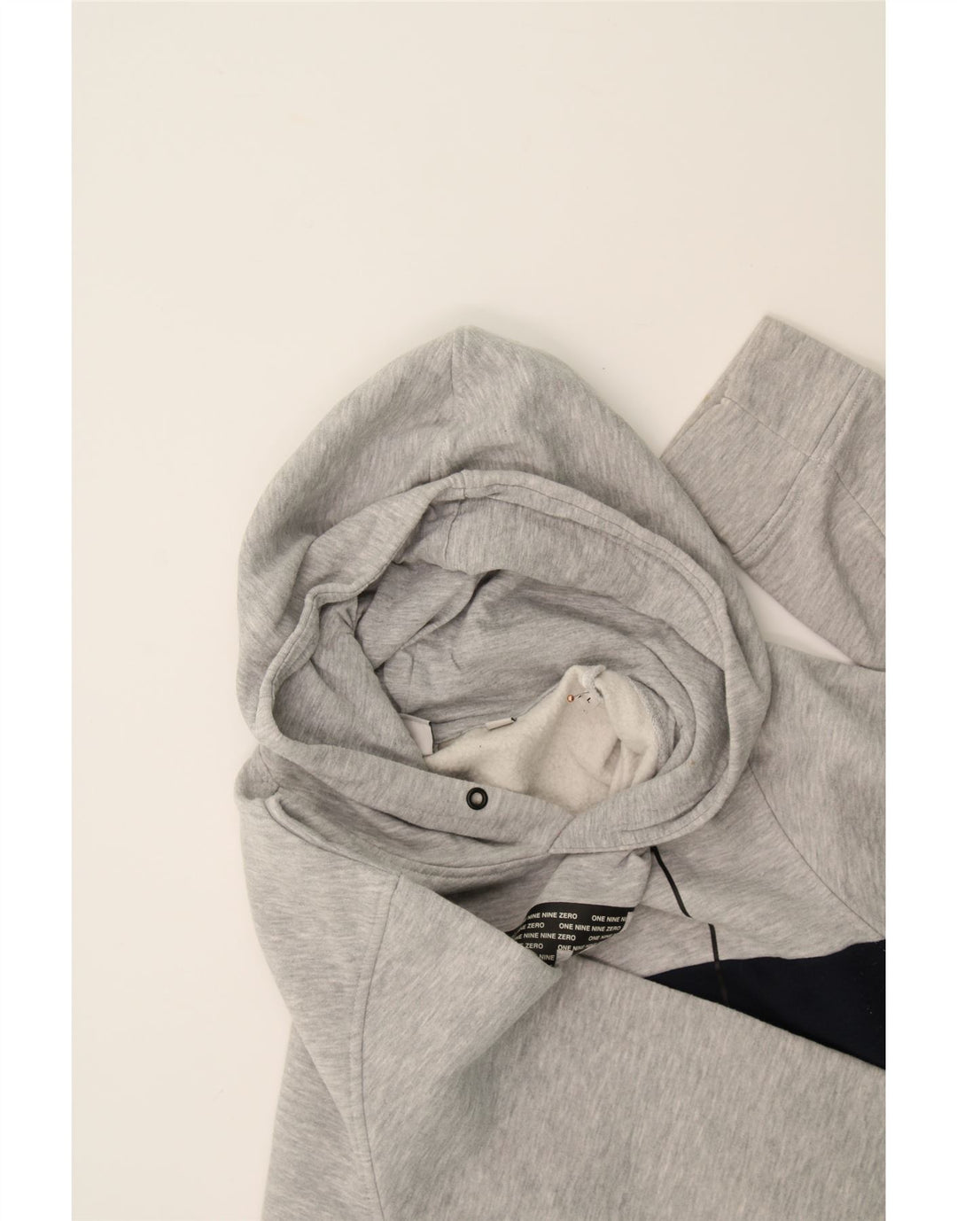 JACK & JONES Mens Graphic Hoodie Jumper Large Grey Colourblock Polyester Vintage Jack & Jones and Second-Hand Jack & Jones from Messina Hembry 