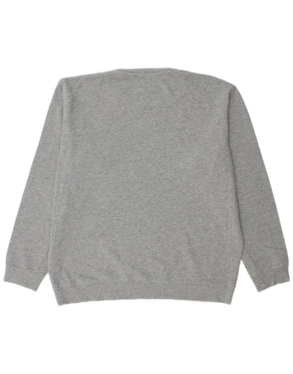 LYLE & SCOTT Herren-Pullover mit Rundhalsausschnitt, 2XL, graue Baumwolle