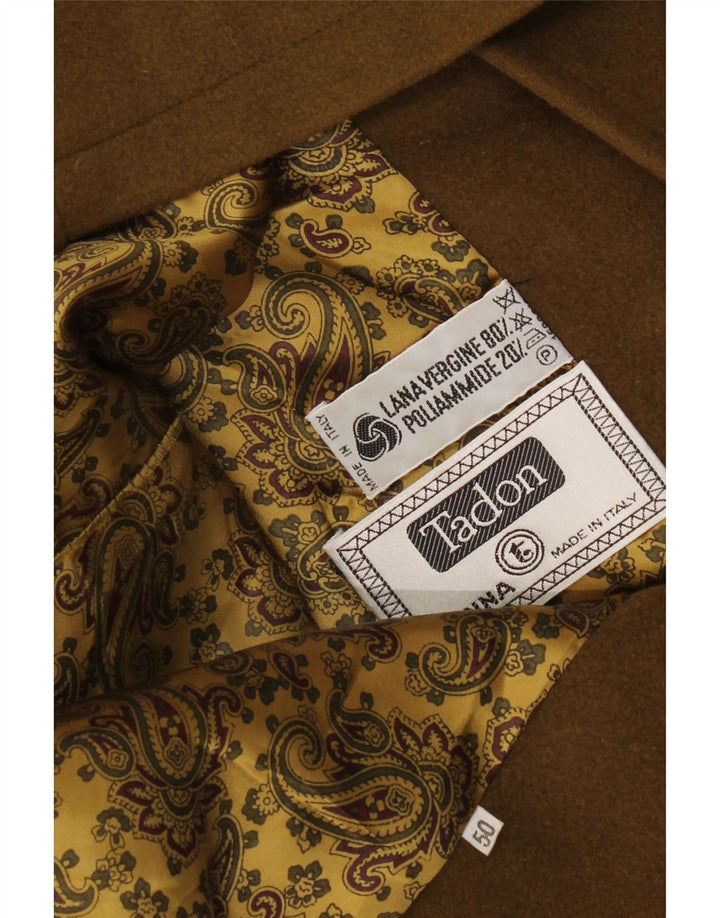 Tadon Herren-Dufflecoat mit Kapuze IT 50, große braune Schurwolle