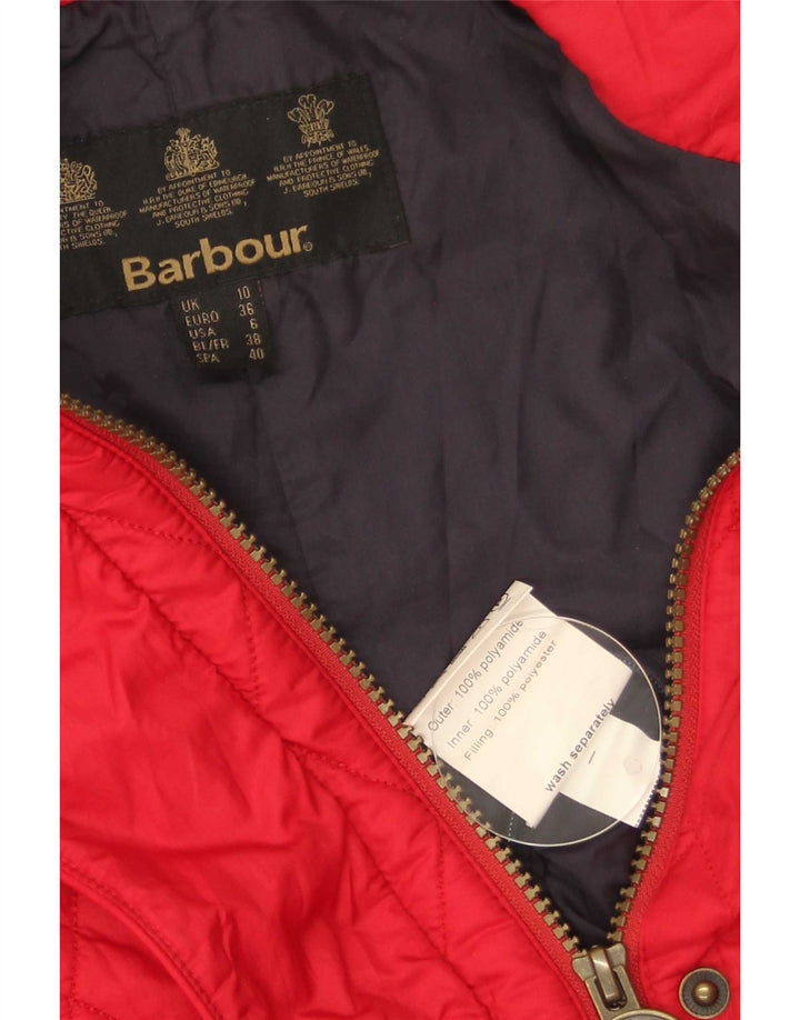 Barbour Damen Steppjacke UK 10 Small Rot Polyamid