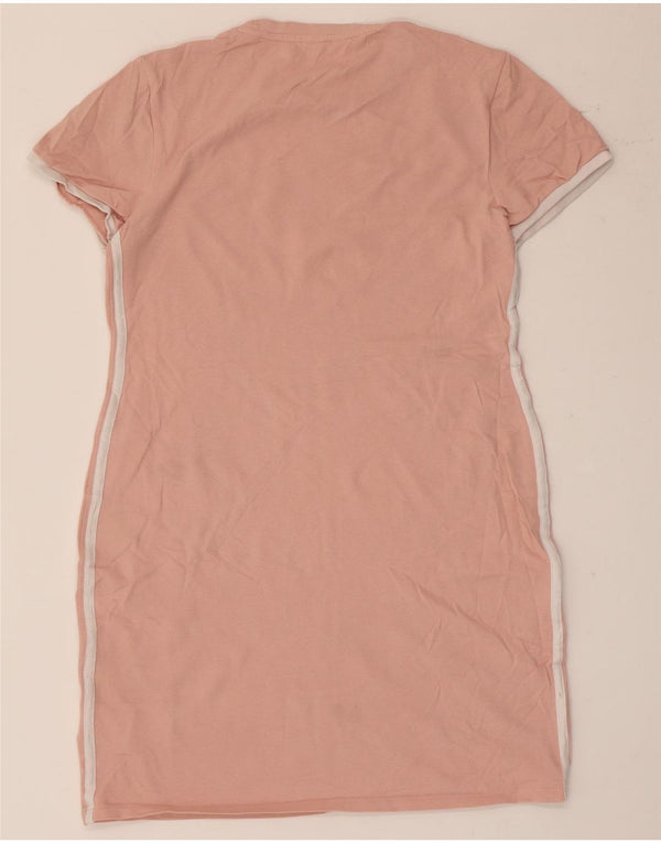 Jack Wills Womens T-Shirt Dress UK 14 Medium Pink Striped Cotton