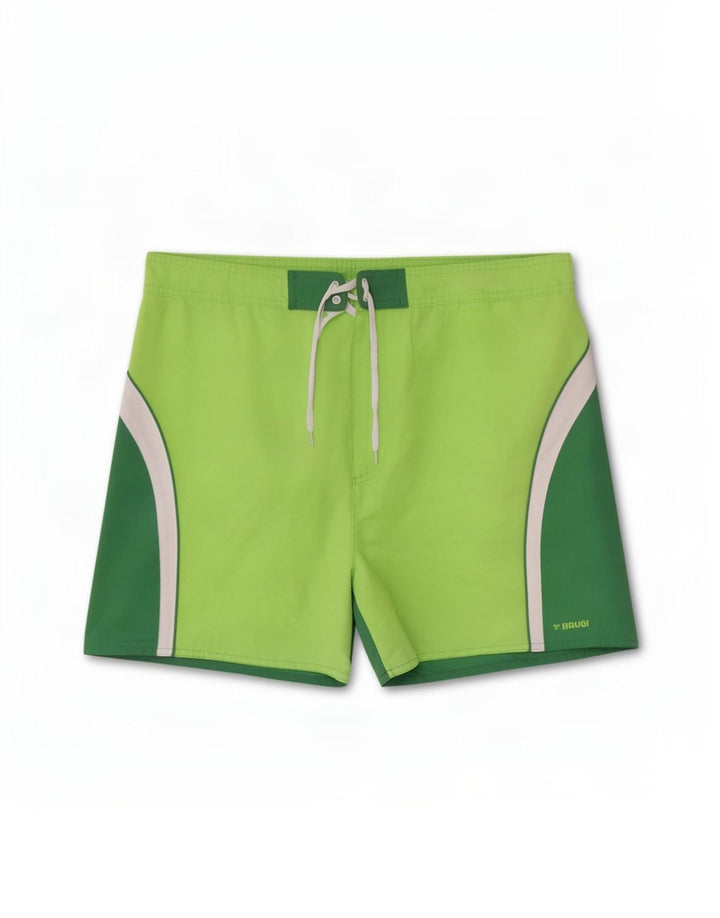 Brugi Herren-Badeshorts XL, grünes Colourblock-Polyester