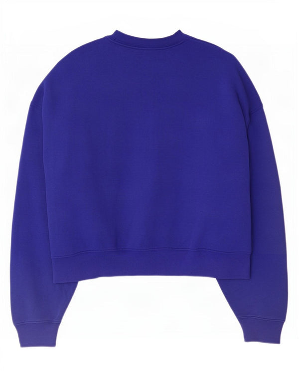 Adidas Damen Übergroßer Sweatshirt-Pullover UK 12/14 Mittelblaue Baumwolle