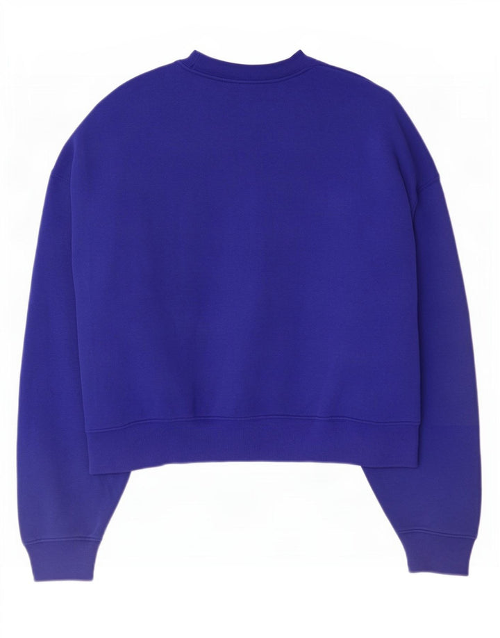 Adidas Damen Übergroßer Sweatshirt-Pullover UK 12/14 Mittelblaue Baumwolle