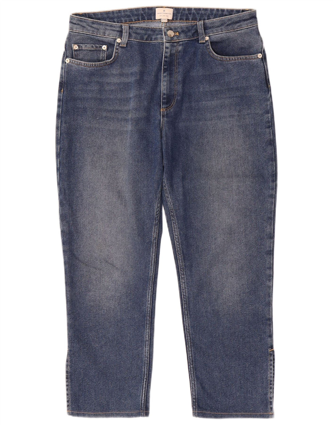 FRENCH CONNECTION Kurz geschnittene Jeans für Damen, UK 14, Größe L, W34, L25, Blau, Baumwolle