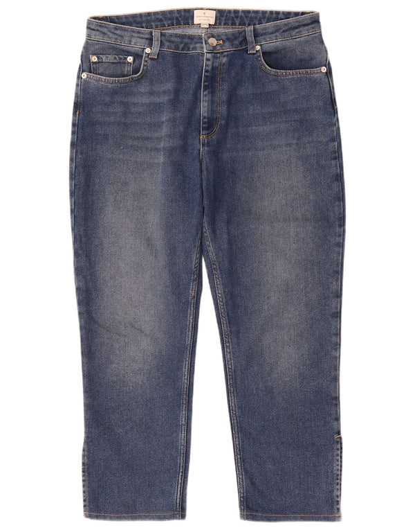 FRENCH CONNECTION Kurz geschnittene Jeans für Damen, UK 14, Größe L, W34, L25, Blau, Baumwolle