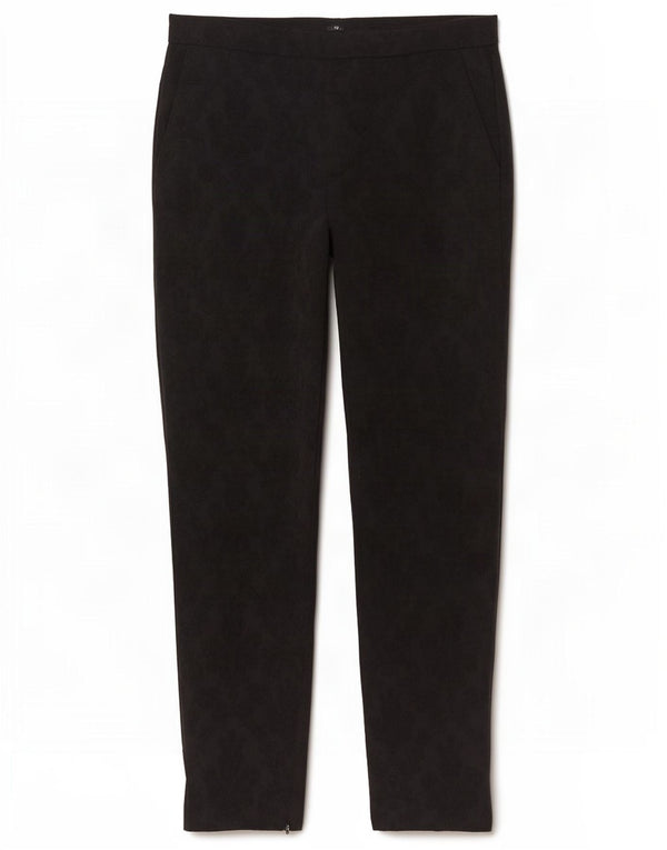 Zara Slim Chino-Hose für Damen, mittelgroß, W28, L28, schwarze Paisley-Baumwolle
