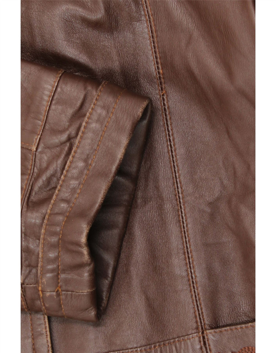 Vintage Damen-Ledermantel mit Kapuze, lockere Passform, IT 44, mittelbraunes Leder