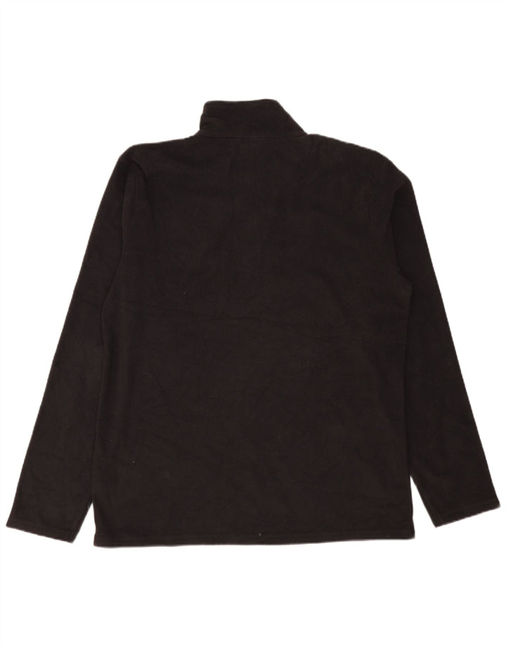 Mountain Warehouse Herren-Fleecepullover mit Reißverschluss am Kragen, Größe L, Schwarz, Polyester